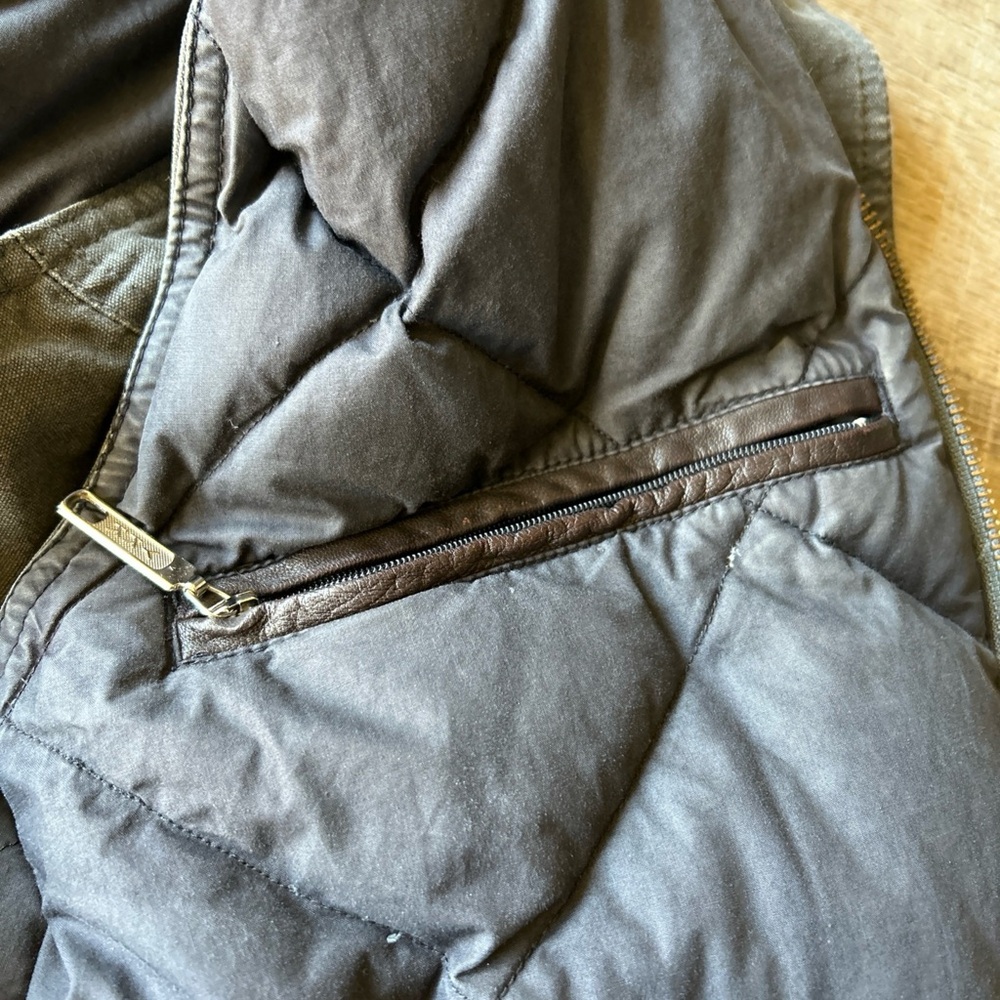 Eddie Bauer Men’s Goose Down Puffer Cargo Safari Vest M Outdoor Heavy Canvas - Picture 12 of 16